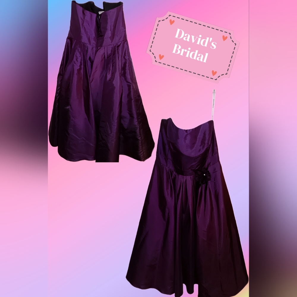 David's Bridal Bridesmaid Dress Size 4 purple